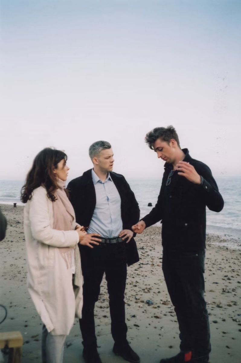 Directing Anna Friel and Russell Tovey on the beach set of The Sea.